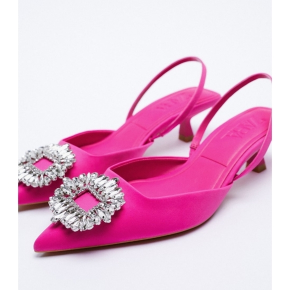 Zara Shoes - Zara shimmery slingback heels
